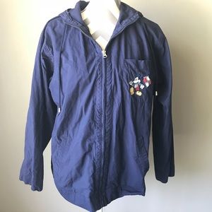 Men’s Mickey & Donald blue rain jacket with hood